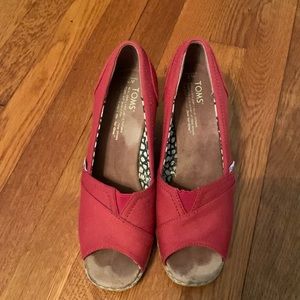 Toms red espadrilles